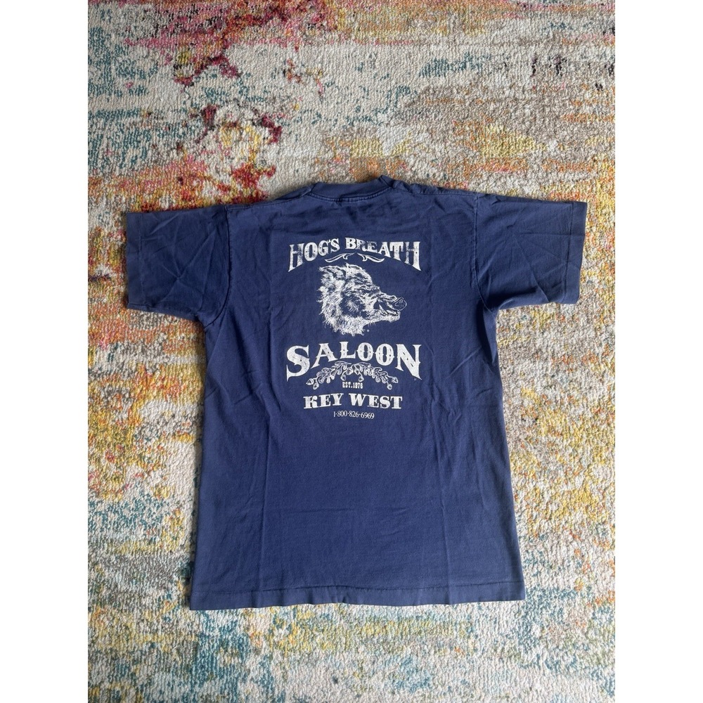 Vintage 90s Hog's Breath Saloon Key West Graphic Tee Large Single Stitch